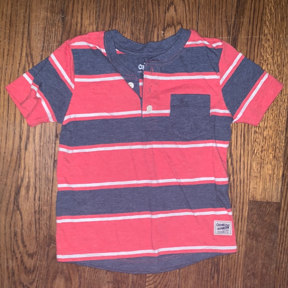 Striped button up toddler boys shirt